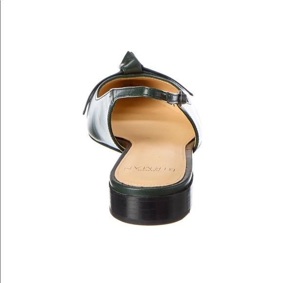 🎊HP🎊NWT ALEXANDRE BIRMAN Fina Leather Slingbacks Flat 38/8 Green MSRP $550 - Picture 8 of 16